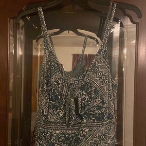 Green & White Double strap Dress Sz XS